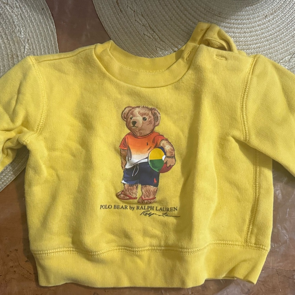 Ralph Lauren Kids Yellow Sweatshirt with Bear Graphic